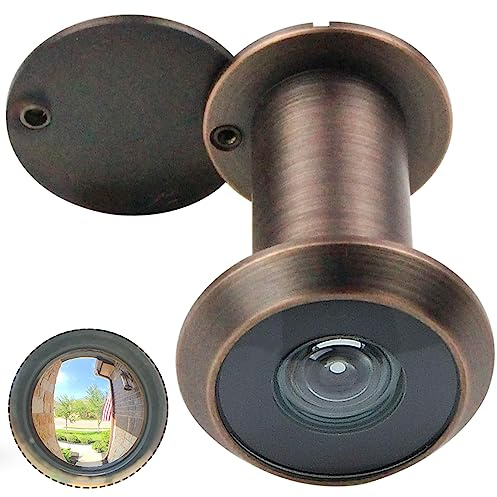 Earl Diamond - Peep Holes for Door, Solid Brass 220-Degree Door Viewer Peephole with Heavy Duty Rotating Privacy Cover for 1-3/8 to 2-1/6 Doors for Home Office Hotel, Oil Rubbed Bronze