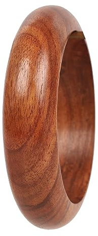 Touchstone Indian Bollywood handgjord med helt olika mönster, mässingssmycken och designer träarmband, 7-pack i antikt guld och naturliga toner för kvinnor., Mässing