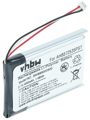 vhbw Akku Ersatz für Jabra AHB572535PST für Wireless Headset Kopfhörer (400 mAh, 3,7 V, Li-Polymer)