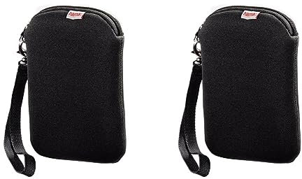 Hama Festplattentasche 2,5, Schutzhülle für Externe Festplatten mit 6,4 cm, Zubehörfach, Neopren, schwarz (Packung mit 2)