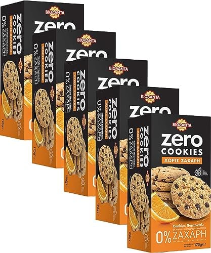 Cookies Doppelkekse Kekse mit Orangengeschmack und dunklen Schokostückchen ohne Zucker 850g aus Griechenland