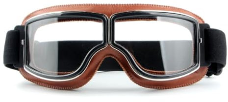Harley Lunettes Vintage Lunette Moto Vintage Lunette Casque Moto Cross Lunettes De Moto Retro Lunettes De Motocross Coupe-Vent Anti-PoussièRe Pour VéLo Lunettes De Vintage Moto(brun)