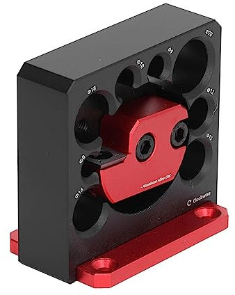 banapoy Kit Divisori per Tasselli, 8Mm A 20Mm Lega Alluminio Dima A 8 Fori Regolabile Tasselli Trapano Elettrico Che Fresa Legno Asta Tonda Strumento Ausiliario per Lavorazione Legno