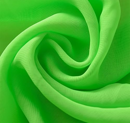 YYCRAFT Chiffonstoff, Meterware, 150 cm breit, 2 m, Limettengrün