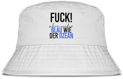 Prozente Momente Schon Wieder Blau wie der Ozean Fischerhut | Anglerhut | Sonnenhut | Sommer | Party | Lustige Sprüche | OneSize | Malle | Urlaub | Weiß