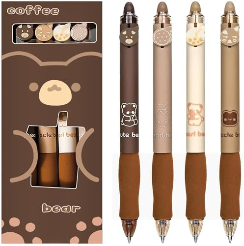 Radierbarer Kugelschreiber Tintenroller Radierbar, Radierstift Kugelschreiber Radierbar, Radierbarer Tintenroller Gelstifte Radierbar,Gelschreiber Radierbare Stifte mit Tierkopf, Friction Erasable Pen