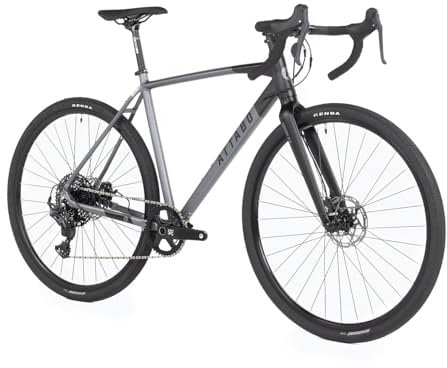 ATTABO Gravel Bike GRADO 2.0 mit Aluminiumrahmen 52 cm Ergonomischer Lenker Mechanische Scheibenbremse TEKTRO Grau Fahrrad mit 28 Laufrädern mit Zubehör Verstellbarer Sattel 10-Gang Schaltgetriebe