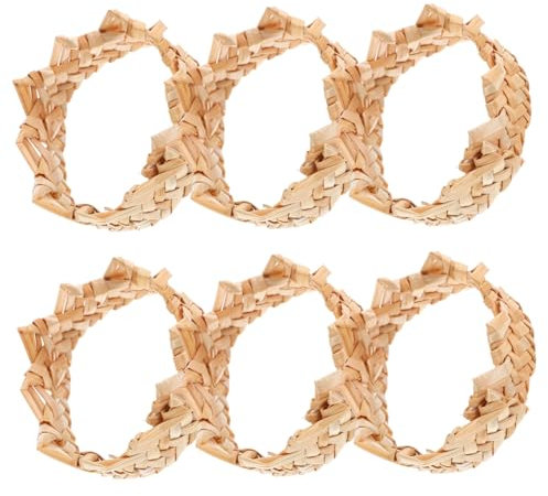 SOESFOUFU 6pcs Straw Napkin Rings Decorative Napkin Rings Farmhouse Napkin Rings Rustic Napkin Rings Burlap Napkins Ring Fall Napkin Rings Napkin Holder Straw Woven Napkin Rings