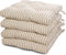 Viste tu hogar Pack 4 Stuhlkissen, 40x40x5 cm, Dreidimensionale Wirkung, 100% Polyester, Ideal für Esszimmer, Terrasse, Wohnzimmer und Restaurant, Farbe Beige gestreift