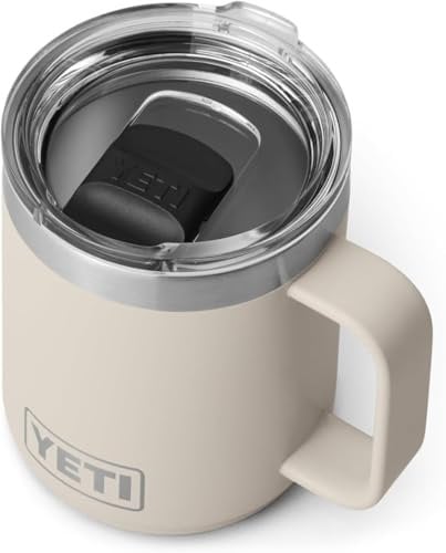 YETI Rambler Mug, Vacuum Insulated Stainless Steel Stackable Mug with Magslider Lid, Cape Taupe, 10 oz (296 ml)