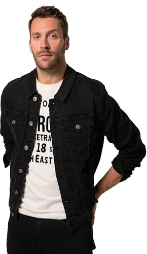 JP 1880 Herren große Größen Übergrößen Menswear L-8XL Jeansjacke, 4 Taschen, Knopfleiste Black XL 836791100-XL