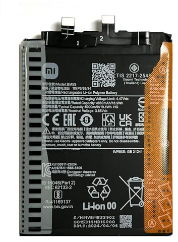 BM5S Batterie de rechange pour Xiaomi 13T Pro 5000 mAh 3,88 V