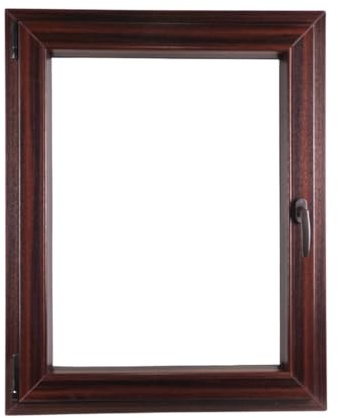 ALUCON Fenster 700x900 mm – Kunststofffenster 70x90 cm – Flügelfenster Innen Mahagoni/Außen Mahagoni – DIN Links
