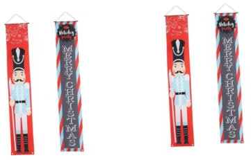 PRETYZOOM 2 Paia Distici schiaccianoci Natale al di fuori decorazioni per porte natalizie zio sam schiaccianoci banner vacanze cucine xmas distico natalizio decorazione natalizia stoffa
