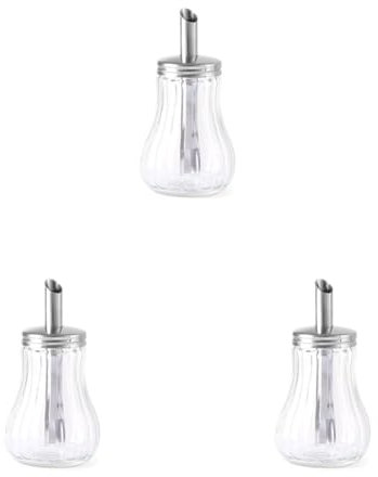 HENDI Zuckerstreuer, Glasspender, Dosierer, Zuckerdose, ø80x(H) 140mm, Edelstahl 18/0 (Packung mit 3)