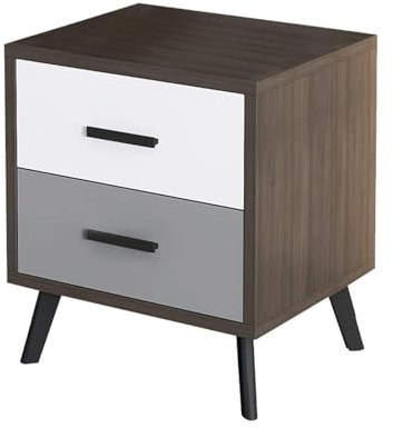 LUTFI Nachttische End-Beistelltisch, Nachttisch mit Schublade, moderner Aufbewahrungsschrank, Schlafzimmer-Nachttisch, Wohnzimmer-Schlafzimmermöbel(50cm)