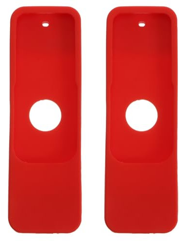 SEWACC 2 pièces Housse de Télécommande Silicone Rouge Protection Rayures Compatible avec Apple TV Étui de Protection pour Télécommande Confortable et Facile à Installer