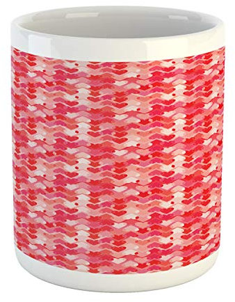 Groß Glühweintasse Herz Shs Shabby romantisches Tag Thema Liebe in Gradienten warme Töne Mit Griff Teetasse 330ML für Geburt,Geburtstagsgeschenk,Frauengeschenk,Buchlesen