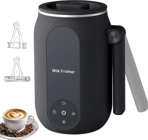 Fagalil Electric Milk Frother, 4 in 1 Milk Steamer and Frother with Smart Touch Control and Foldable Handle Hot and Cold Foamer Maker for Coffee Cappuccinos Latte Hot Chocolate (250ml)