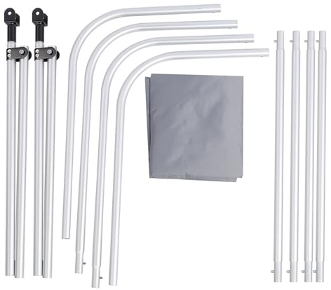 Fockety Boots-Sonnenschutz, Langlebig, Leicht, für Aufblasbares Schlauchboot, Kanu, Kajak, Fischerboot, Aluminiumlegierungsstange, 210D-beschichtetes Oxford-Gewebe