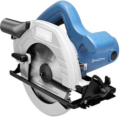 Dong Cheng 1500W Corded Circular Saw 185mm for Heavy DIY Woodworking | 5300RPM motor cuts up to 64mm deep & 45°. 38.5mm Dust port & 3 blades included. Perfect for indoor decking & renovations.