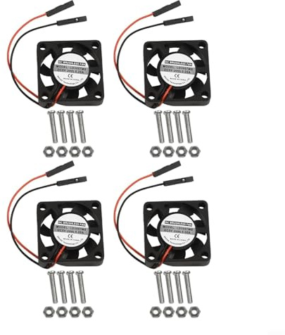 Glomc Ventilador de refrigeración súper silencioso de 5 V 3007 para Raspberry Pi 4 3 B+ para ZERO, ventilador de CPU sin escobillas CC con conector separador, ventilador de componentes electrónicos (4