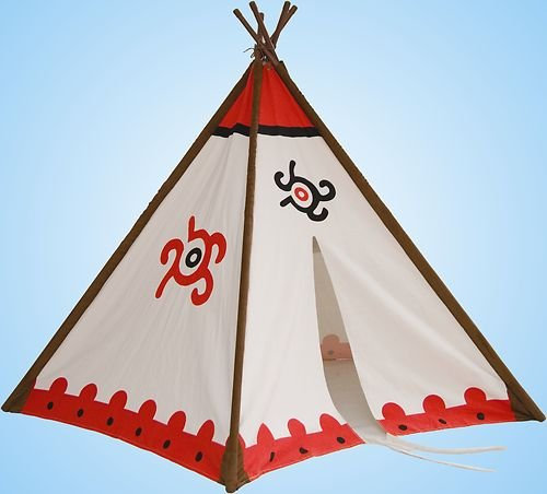 Tipi Wigwam Indianerzelt mit Metall-Stangen 180 x 140cm Top Qualität