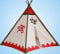 Tipi Wigwam Indianerzelt mit Metall-Stangen 180 x 140cm Top Qualität