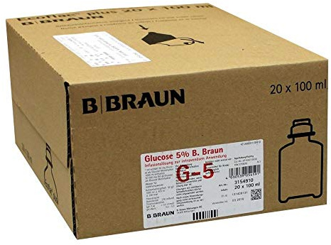 B. Braun Glucose 5% Infusionslösung Ecoflac Plus 100 ml, 2000 ml Lösung