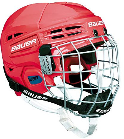 Bauer Kinder Eishockeyhelm nit Schutzgitter PRODIGY-Serie für Kids Helm Eishockey, rot, one Size