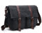 LOSMILE Herren Umhängetasche Schultertasche 16 Zoll Kuriertasche Canvas Laptop Tasche Messenger Bag für Arbeit und Schule. (L, Shwarz)