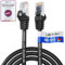 HB-DIGITAL 0,25m CAT 7 LAN Kabel RJ45 Patchkabel mit CAT 7 Rohkabel S/FTP - GHMT zertifiziert - 10 Gbps Ethernet Netzwerkkabel Kupfer Profi PiMF für Patchpanel Switch PC Router - Schwarz