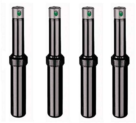 Opengardenweb 4 x Aspersor de turbina Pop-Up 3/4 Super-Pro K-Rain con juego de boquillas de repuesto de regalo | con control de flujo | Cubierta de goma | Patente revolucionaria anti-atascos