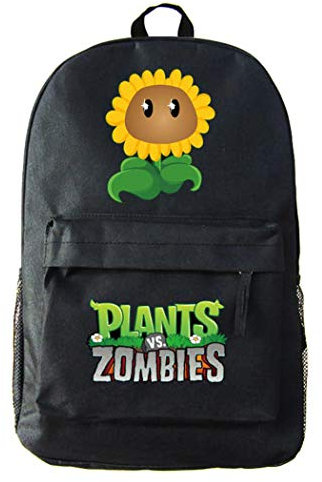 WANHONGYUE Plants vs. Zombies Juego Backpack Mochila Infantil Casual Daypack Bolsa de Viaje Niña Niño Negro /1