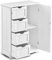 DREAMADE Kommode mit 4 Schubladen, Sideboard, Aufbewahrungskommode aus Holz, Schrank für Badezimmer, Küche, Schlafzimmer & Wohnzimmer, Dielenkommode mit Großem Stauraum, Standschrank (Weiß)