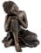 NAMENLOS Thai-Buddha-Figur, Kopf auf Knie Holzeffekt | schlafend, meditierend, Skulptur, Statue, Deko-Artikel, Deko-Figur, H 12 cm