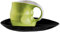Luigi Colani ab OVO Color Kaffeetasse & Untertasse Kaffeebecher Cappuccinotasse Cappuccino Tassen 210 ml (Grün/Green)