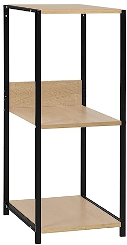 vidaXL Kleines Bücherregal Standregal Büroregal CD DVD Regal Wandregal Blumenregal Schwarz Eichefarben 33,5x39,6x79,7cm Holzwerkstoff