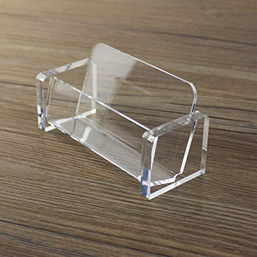 Espositore per biglietti da visita in plastica acrilica, espositore per carte di credito, trasparente, per scrivania da ufficio (1 confezione, trasparente)