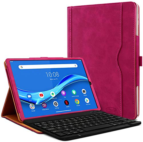 KARYLAX - Custodia protettiva e modalità di supporto orizzontale, colore rosa fucsia con tastiera francese Azerty Connection Bluetooth per tablet Lenovo Tab M10 FHD Plus 2e Gign da 10,3