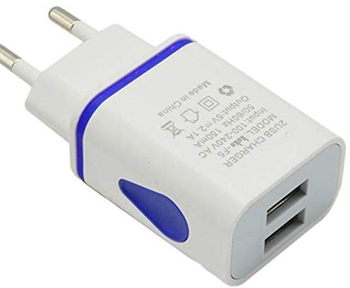 wufeng USB Cargador de Pared Doble Puerto 2A Salida del Recorrido del Enchufe Cargador de Pared Cargador USB Adaptador de Corriente Compatible para el teléfono Enchufe de la UE