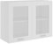 vidaXL Hängeglasschrank 2 Regalböden Hängeschrank Einbauküche Küchenzeile Küchenmöbel Oberschrank Küchenschrank Weiß 80x31x60cm Holzwerkstoff