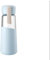 QHLOM Large Capacity 400ml/13.5oz Borosilicate Glass Water Bottle Food Grade Glass+PP+ABS+silicone Material (Color : Blue)