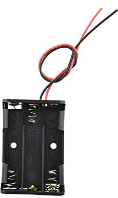 HAHIYO 4.5V AAA Battery Holder Bundle Series with Wire Sturdy Clapm Flexible Springs Contact Build-in Harnesses Batteries Black Case Easy Install 8 Pieces for Wall Clocks Ham Radio Kids Toys
