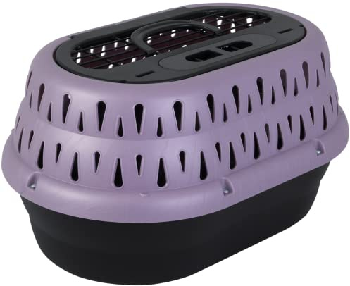 Petmate Top Load Plastic Cat Kennel for Small Dogs, Puppies & Cat Carriers, One-Door, Top Loading, Made in USA, 19 for Pets Up Tp 10 lb, Purple