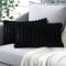 Soleebee 2er Set Plüsch Samt Kissenbezüge, Weiche Künstliche Pelz Dekorativ Kissenbezug Sofa Zierkissenbezüge Dekokissen Kissenhülle Set für Couch Schlafzimmer Zuhause Auto Dekor (30x50cm, Schwarz)