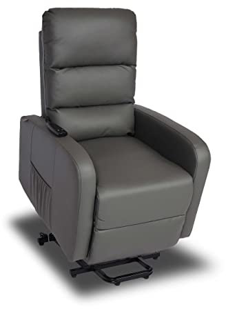 Mendler Fernsehsessel HWC-K62, Sessel Relaxsessel TV-Sessel Liege, Liegefunktion Aufstehhilfe, Metall Kunstleder - grau