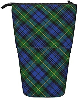 Teleskop-Federmäppchen, Schotten-Stil, Clan Gordon Tartan, kariert, stehend, Kosmetiktasche, Make-up-Tasche