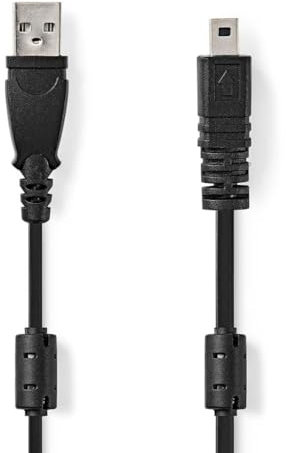Nedis USB-Kabel | USB 2.0 | USB-A Stecker | UC-E6 8-Pins Stecker | 480 Mbps | Vernickelt | 2.00 m | rund | PVC | Schwarz | Plastikbeutel