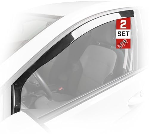WALSER Premium Auto Windabweiser für Opel Astra K/Astra K Sports Tourer 2015-12/2022, Passform Regenabweiser Set für Fahrer- und Beifahrerseite, Auto Windabweiser 2 STK.